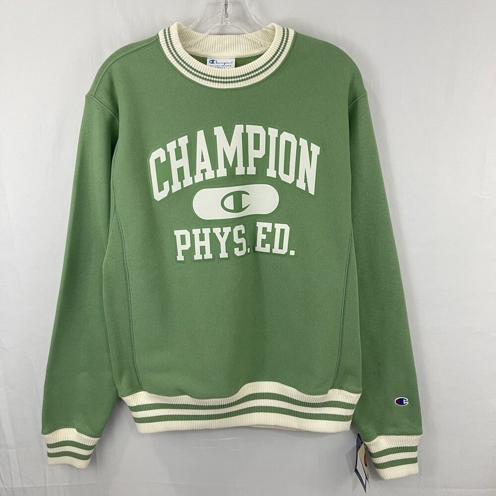 NWT Champion Team Reverse Weave Men's Crewneck Sweatshirt S Green
